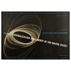 Affiche vintage d'origine Centralization And Liberty In The United States Commager