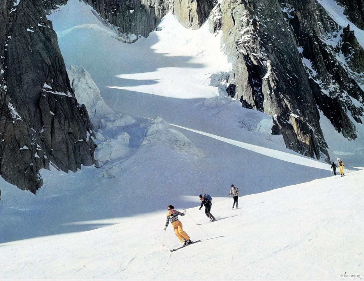 Français Affiche vintage originale, Chamonix Mont Blanc, France, Ski, Sport d'hiver, Voyage en vente