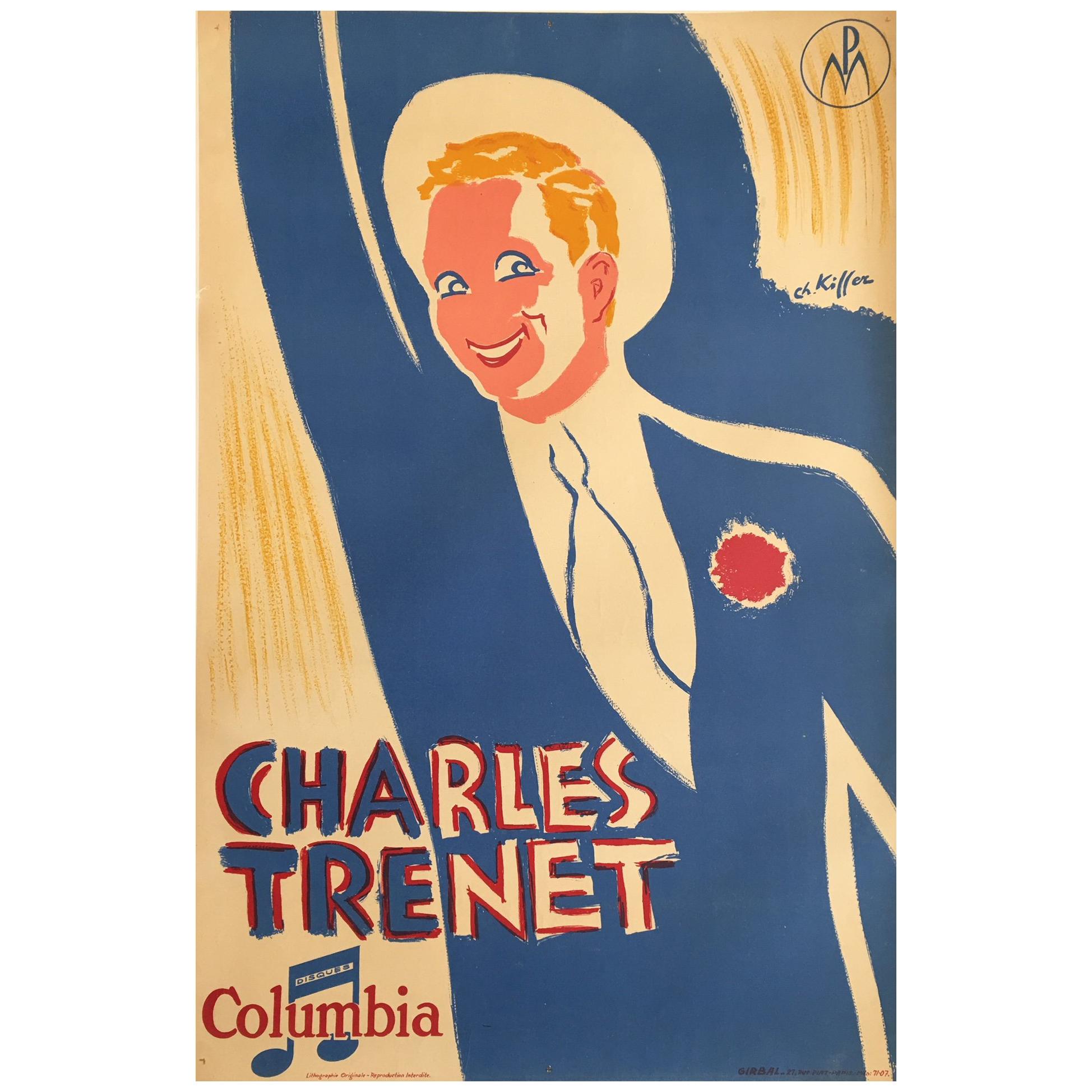 Original Vintage Poster "Charles Trenet" by C Kiffer, 1930