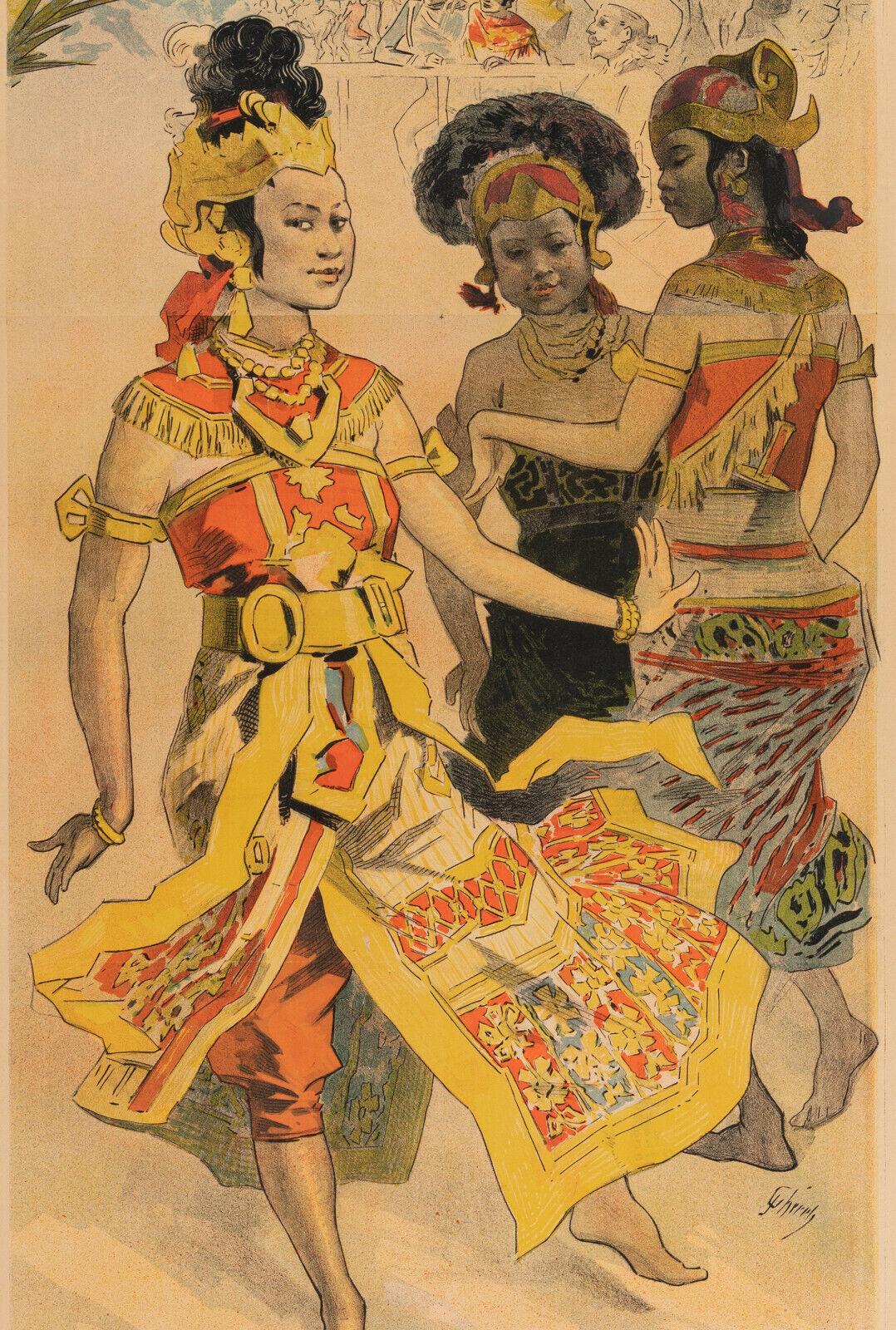 Affiche originale de style Art nouveau, Cheret, Musée Grevin Wax, Paris, exposition, vers 1900 Bon état - En vente à SAINT-OUEN-SUR-SEINE, FR