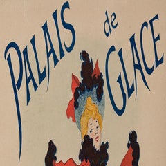 Affiche rétro originale - Cheret-Ice Skaping Palazation - Paris, c.1893