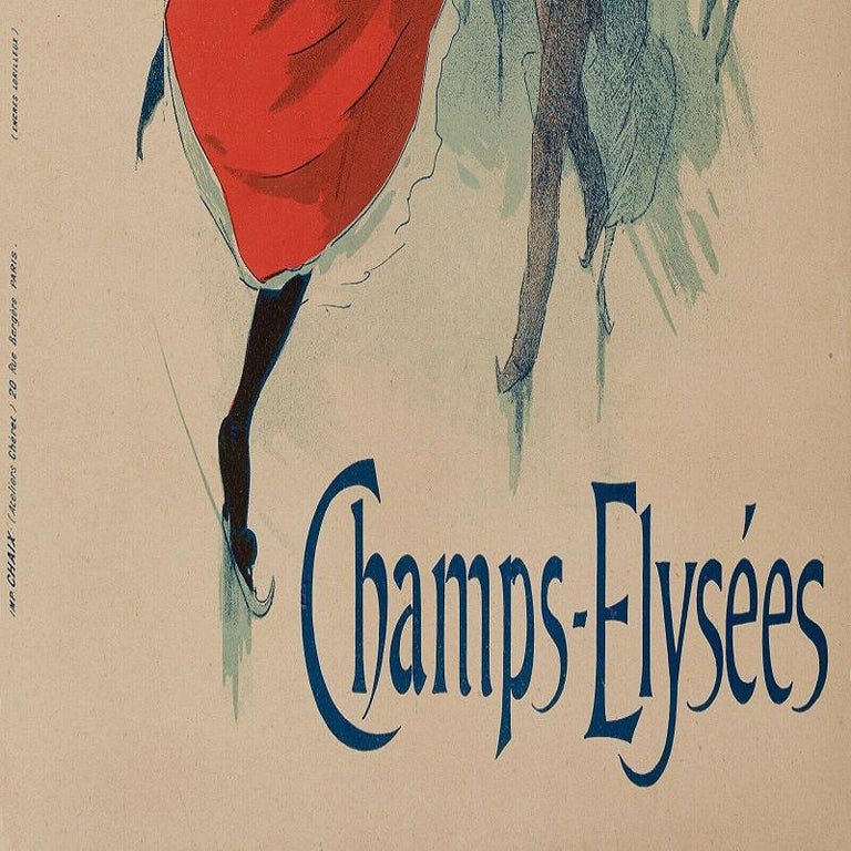 French Original Vintage Poster-Cheret-Ice Ice Skaping Palazation-Paris, c.1893