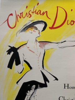 Original Vintage Poster Christian Dior by Rene Gruau, 1987