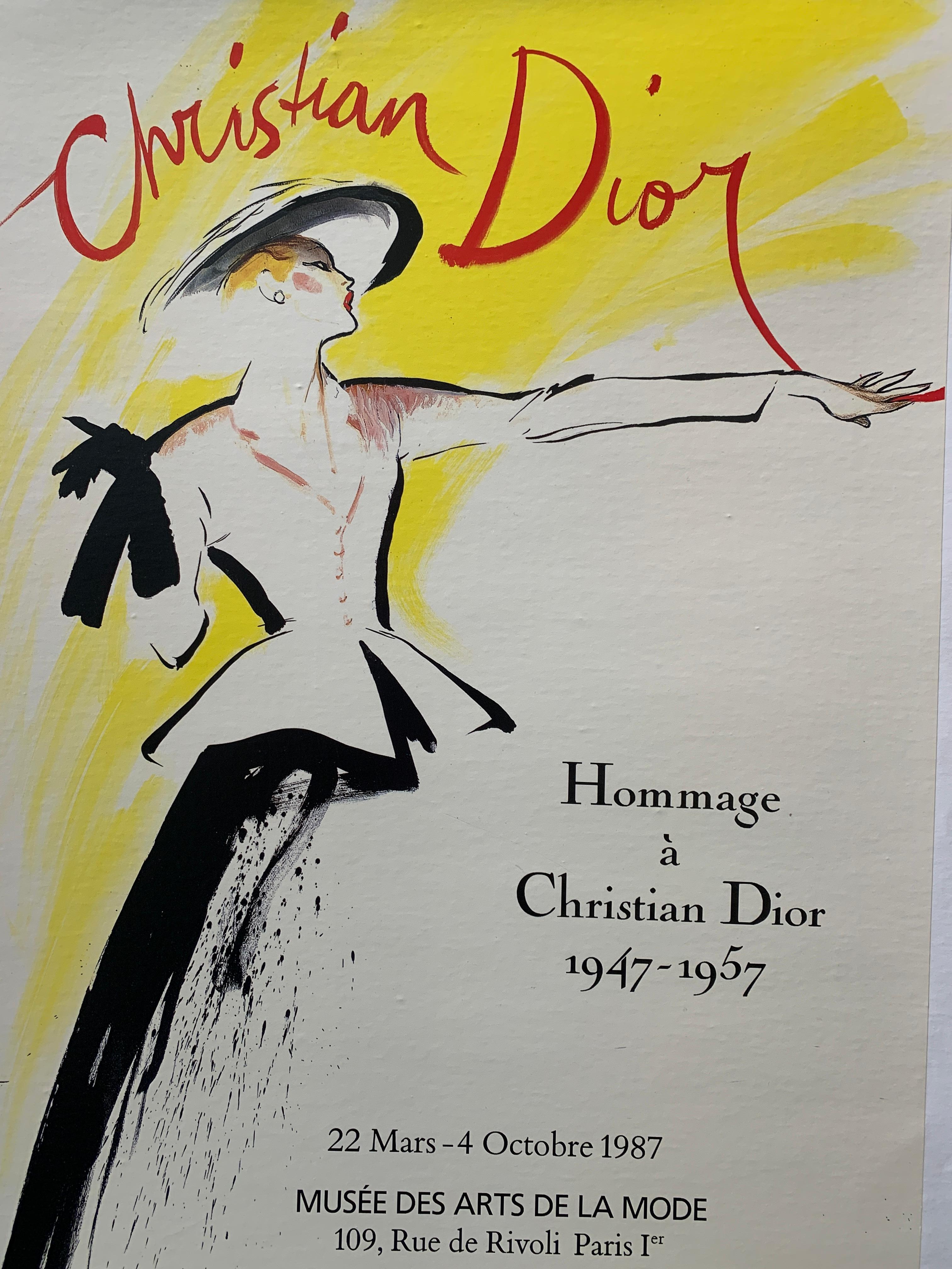 Fin du 20e siècle The Vintage Poster Christian Dior par Rene His, 1987 en vente