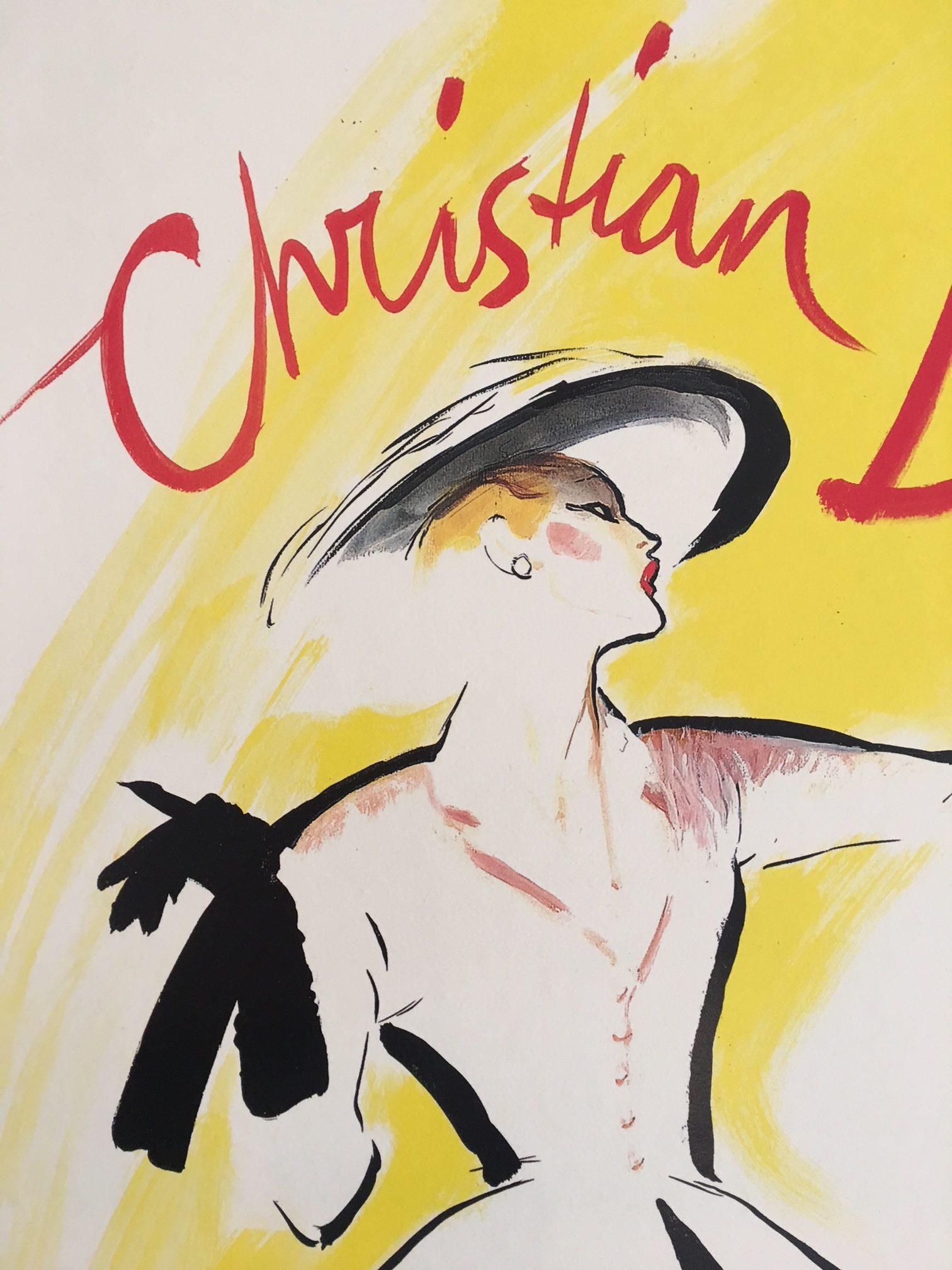 Original-Vintage-Poster Christian Dior von Rene Gruau, 1987 (Ende des 20. Jahrhunderts) im Angebot