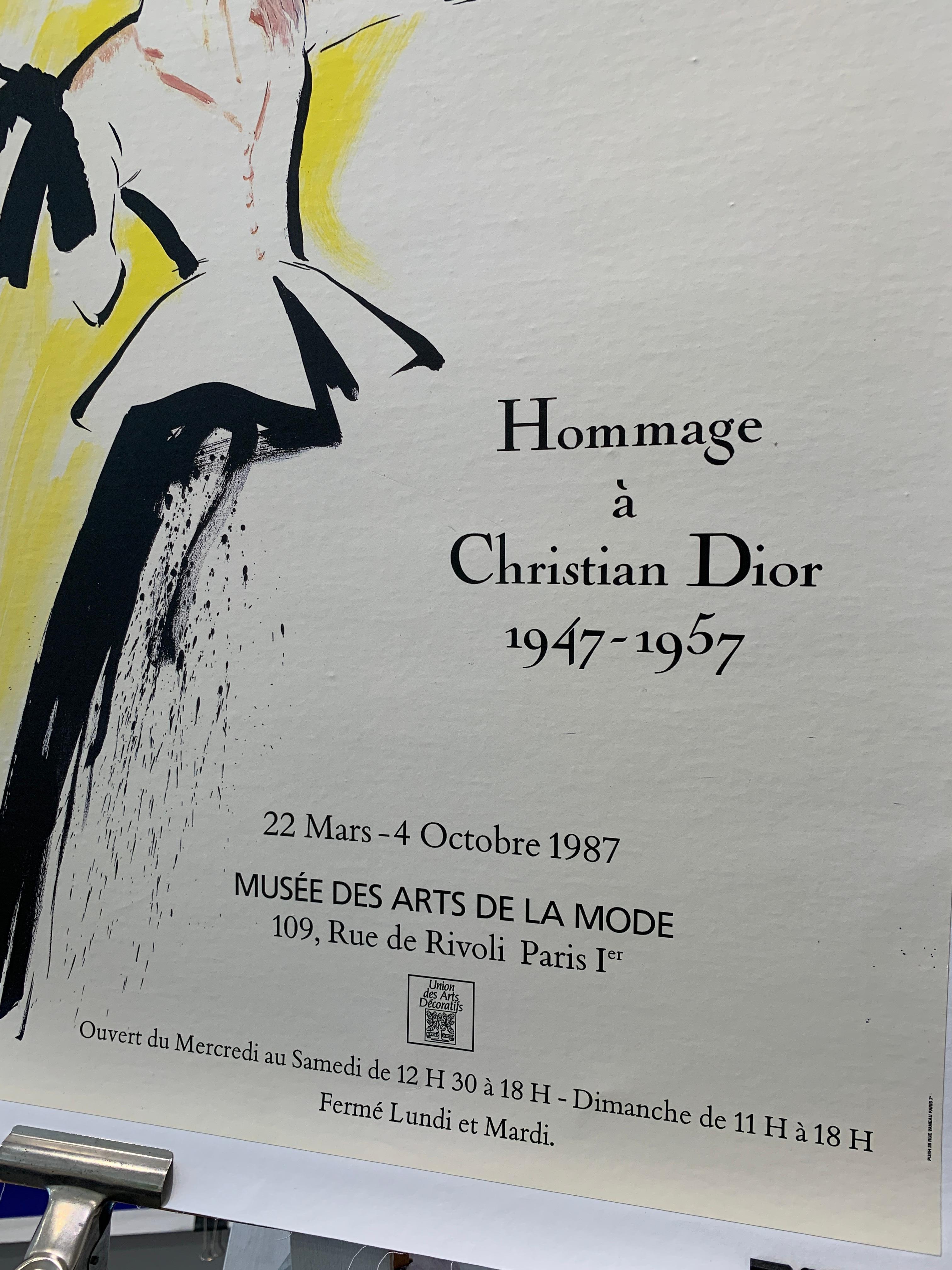 Original-Vintage-Poster Christian Dior von Rene Gruau, 1987 (Leinen) im Angebot