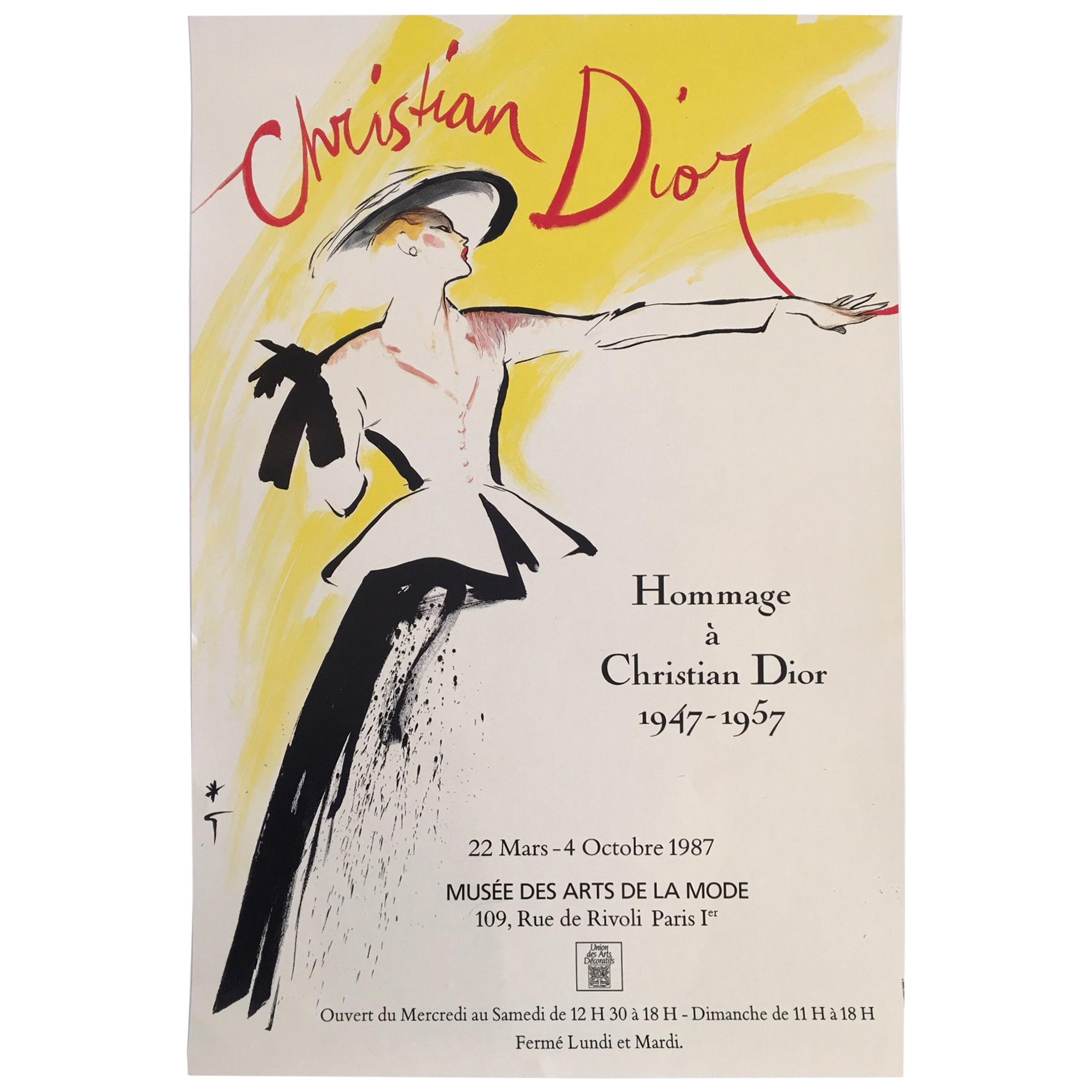 Original Vintage Poster Christian Dior by Rene Gruau, 1987