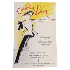 Original Vintage Poster Christian Dior by Rene Gruau, 1987