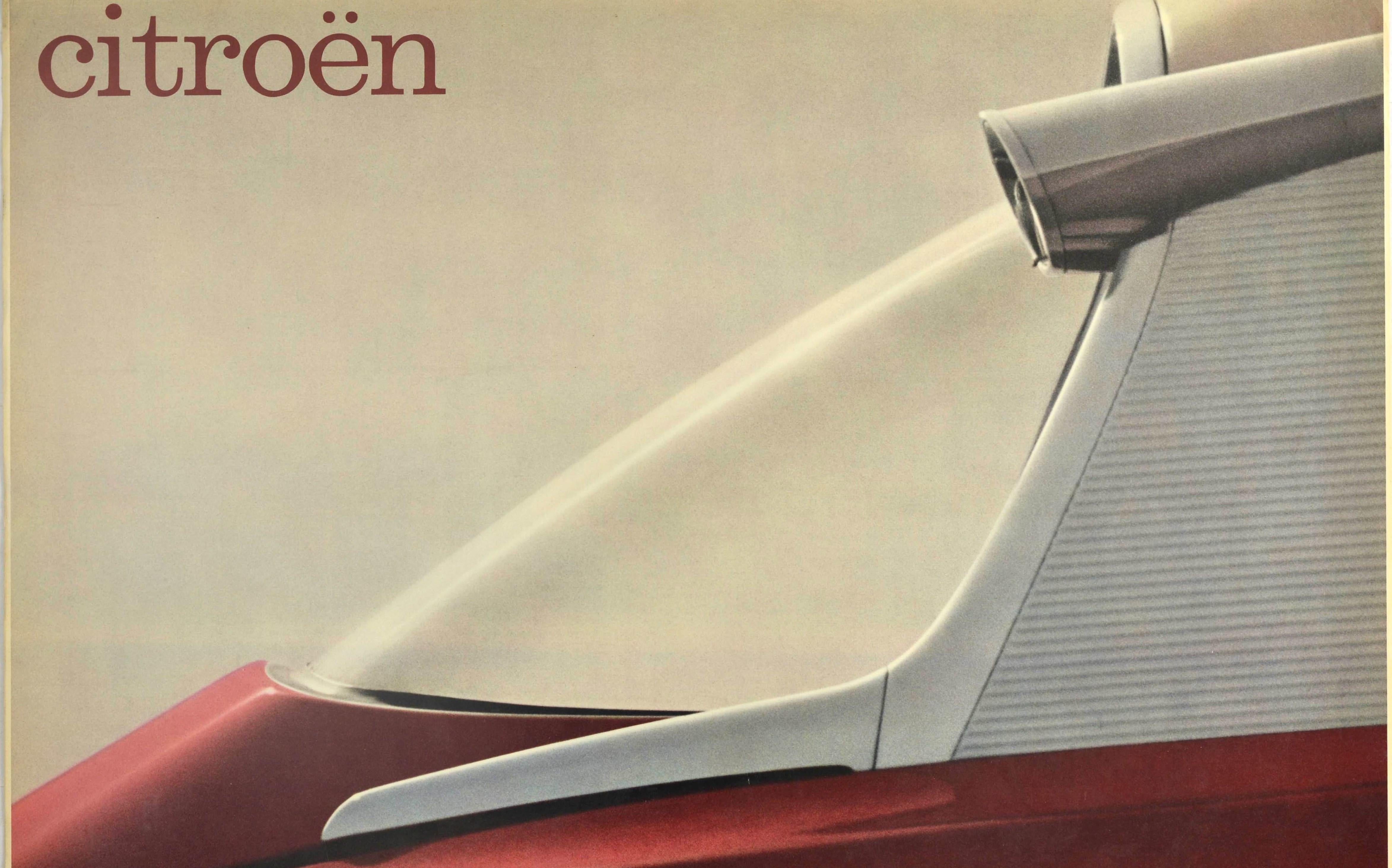 French Original Vintage Poster Citroen DS Car Ad Futuristic Space Age Design Photograph