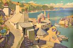 Original Vintage Poster Cornwall British Railways Gyrth Russell Polperro Harbour