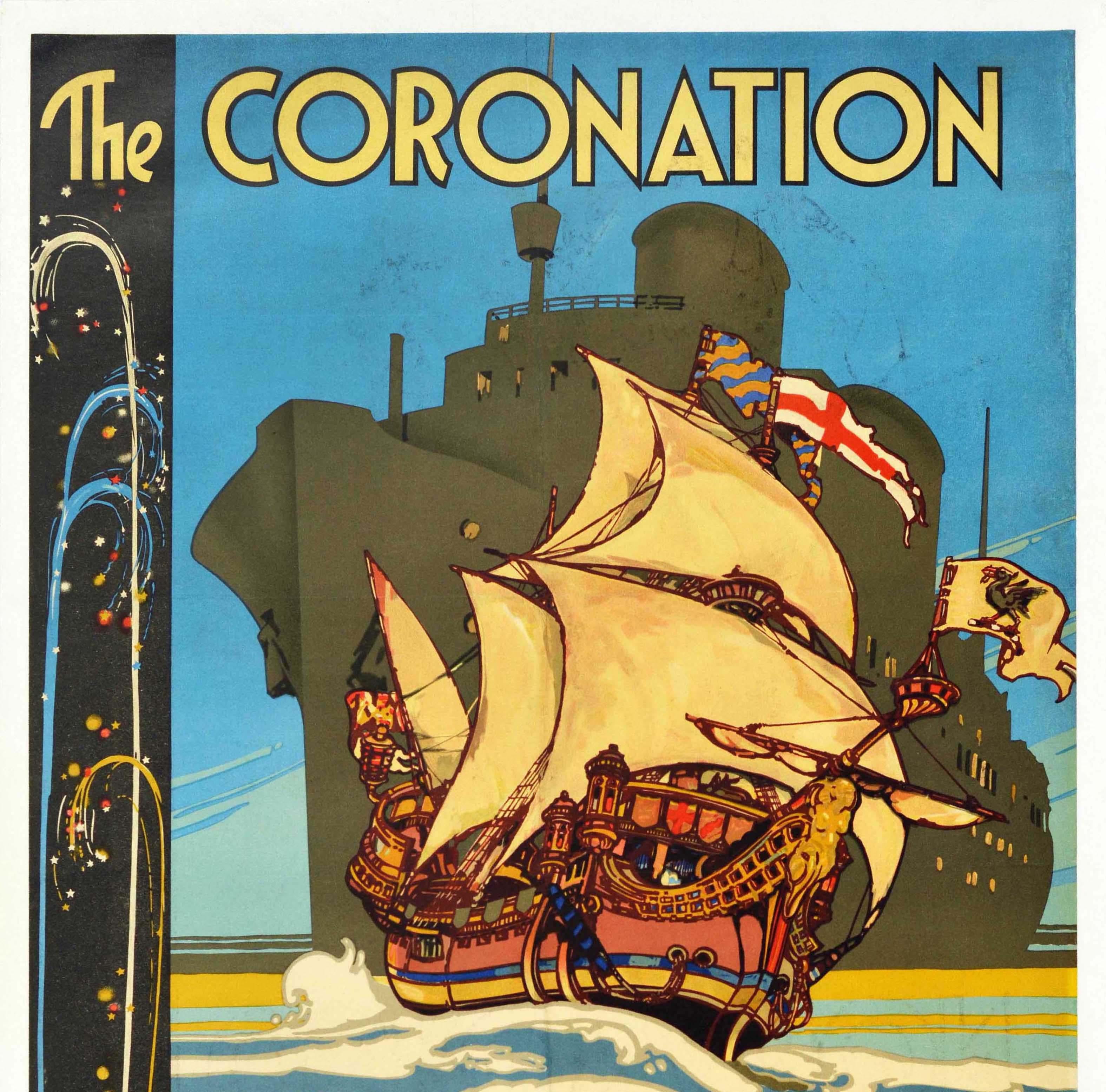 British Original Vintage Poster Coronation King George VI Queen Elizabeth I Liverpool For Sale