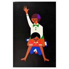Affiche rétro originale, Jouets créatifs, Jouets éducatifs, Enfants jouant