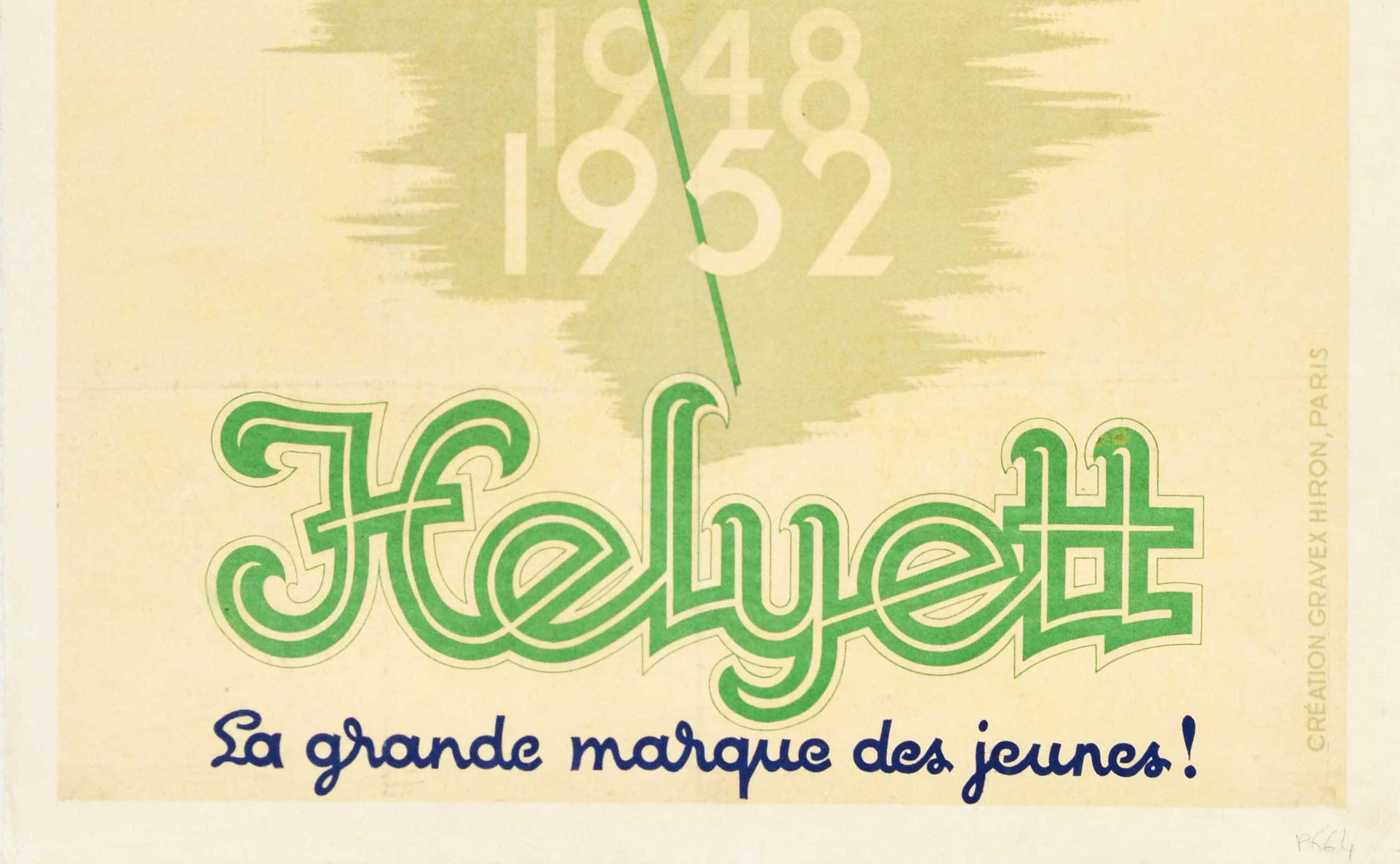 Original Vintage-Poster „Cycles Helyett“, Olympischer Meister, Fahrrad, Werbekunst (Französisch) im Angebot
