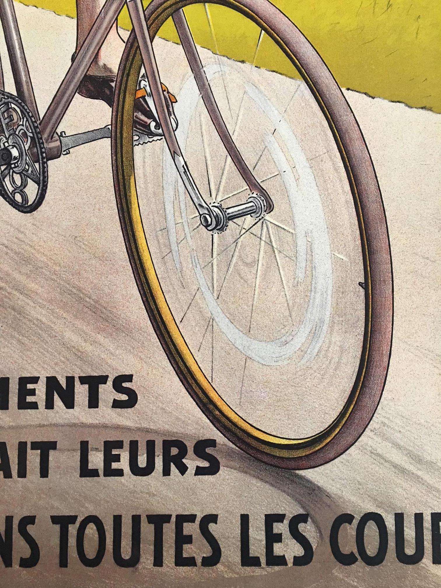 Art Deco Original Vintage Poster Cycles Lea et Norma 1920 Bicycle Lithograph poster 