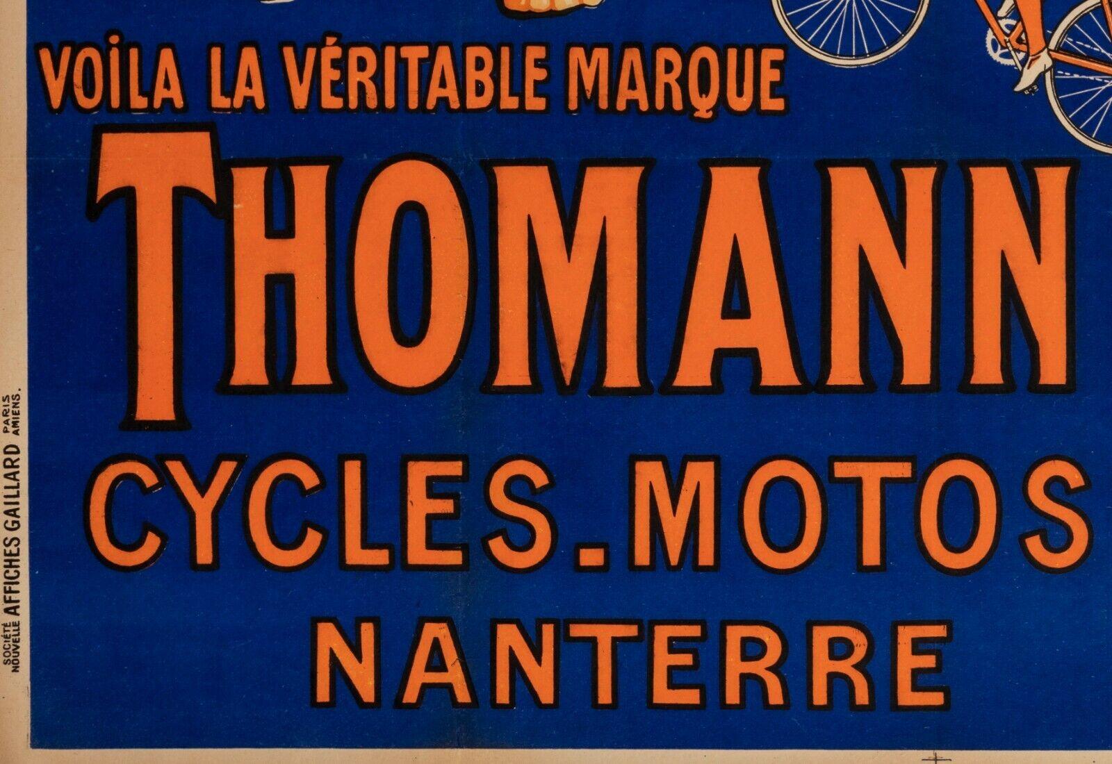 Original Vintage Poster-Cycles Motos Thomann-Elephant-Bike, 1926 In Good Condition For Sale In SAINT-OUEN-SUR-SEINE, FR