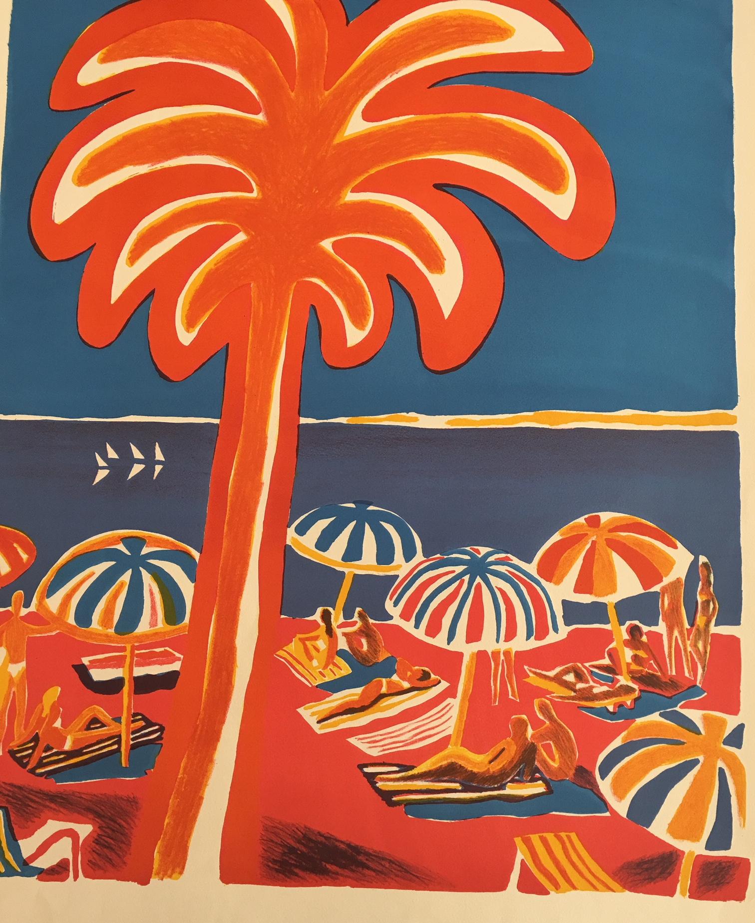 Original vintage poster, D’apres by Bernard Villemot, original lithograph, 1990.

Bernard Villemot was a French graphic artist known primarily for his iconic advertising images for Orangina, Bally Shoe, Perrier, and Air France. Poster in Excellent