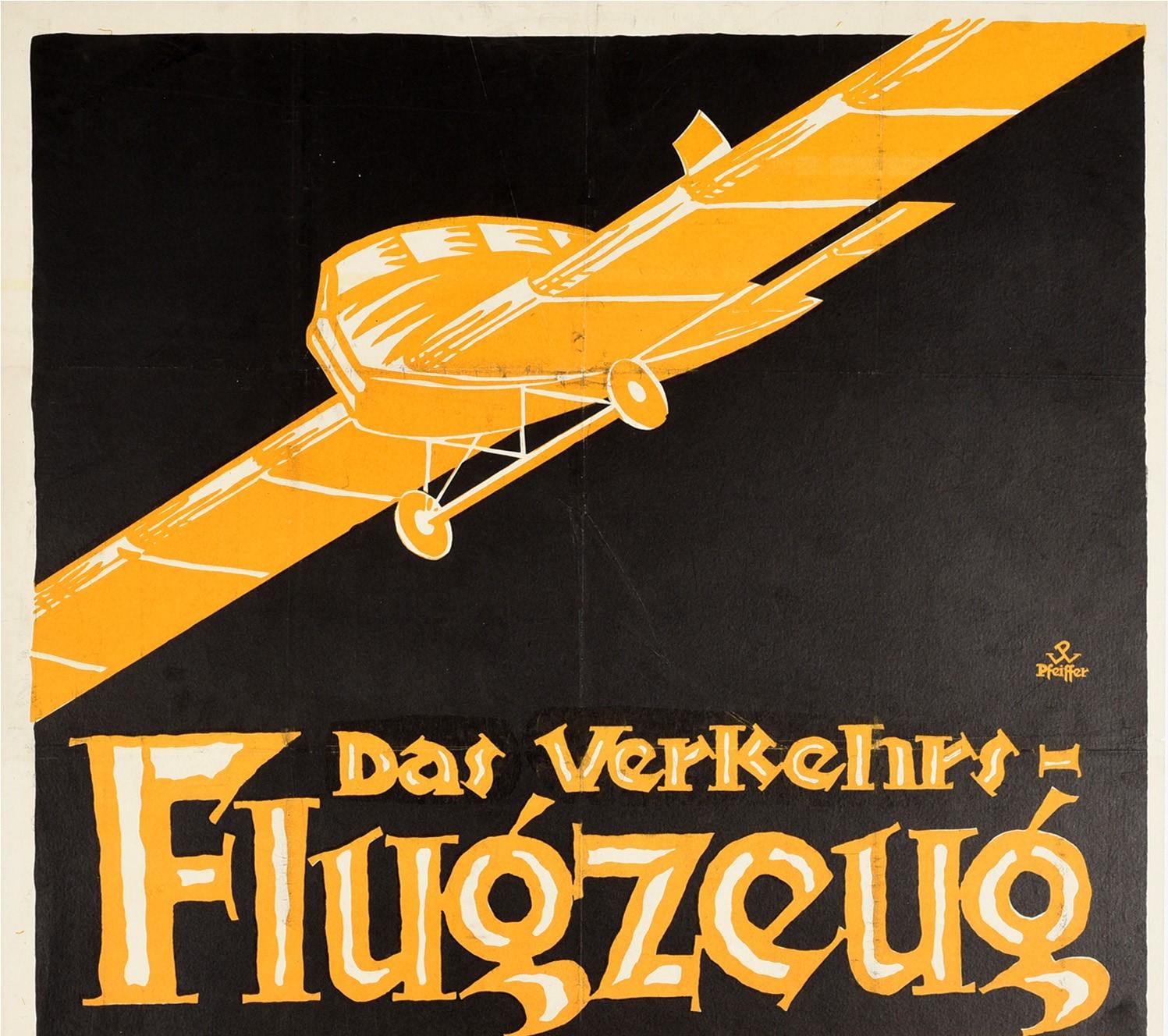 Original Vintage Poster Das Verkehrsflugzeug Airliner Lecture Photographs Films In Good Condition For Sale In London, GB