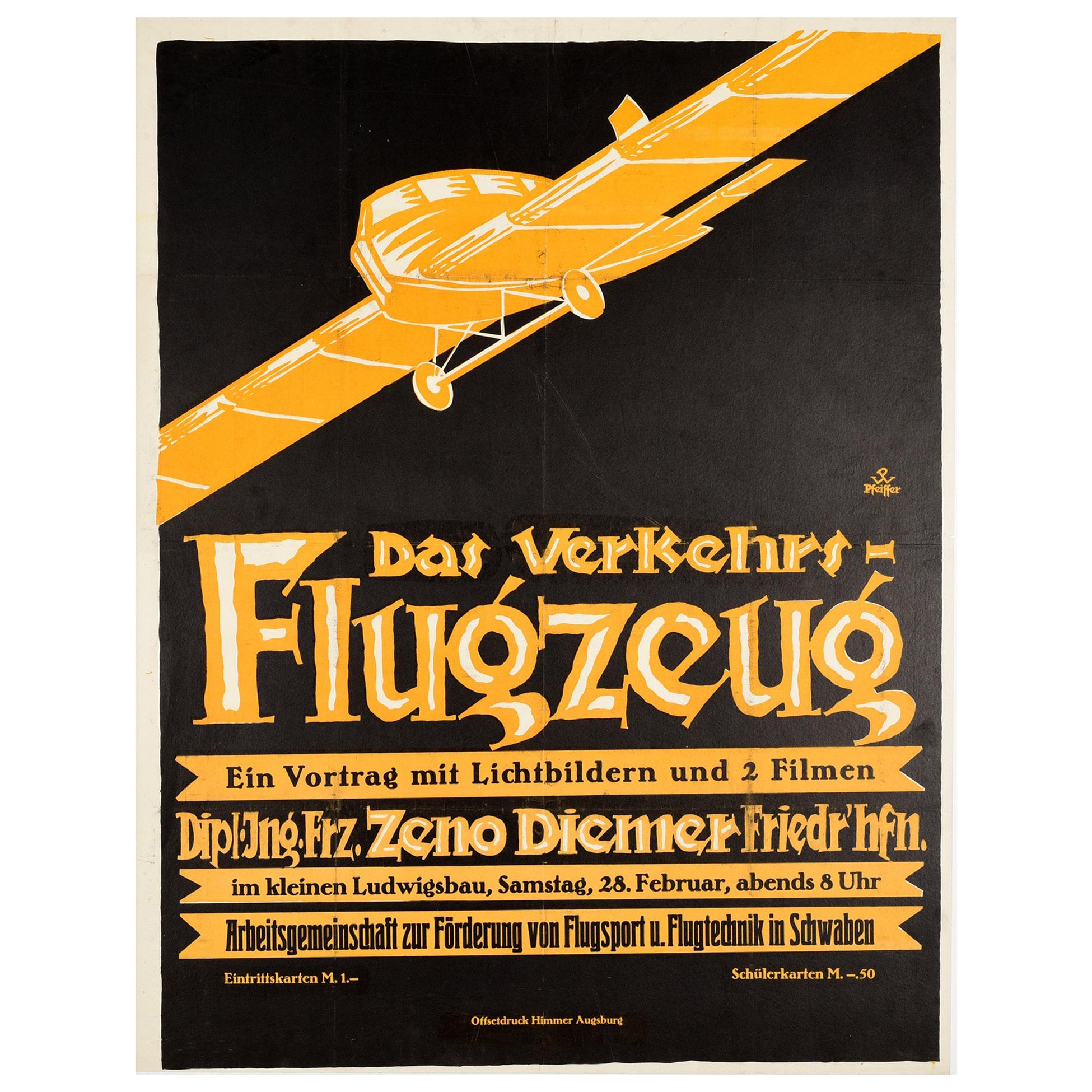 Original Vintage-Poster, „Das Verkehrsflugzeug Airliner“, Lecture, Fotografie, Film