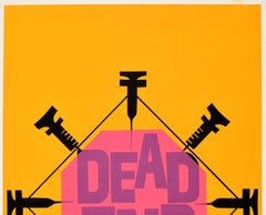Original Vintage Poster Dead End Needles Drug Abuse Public Health Graphic Design