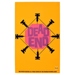 Original Vintage Poster Dead End Needles Drug Abuse Public Health Graphic Design
