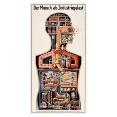 Original Vintage Poster Der Mensch Als Industriepalast Man As Industrial Palace