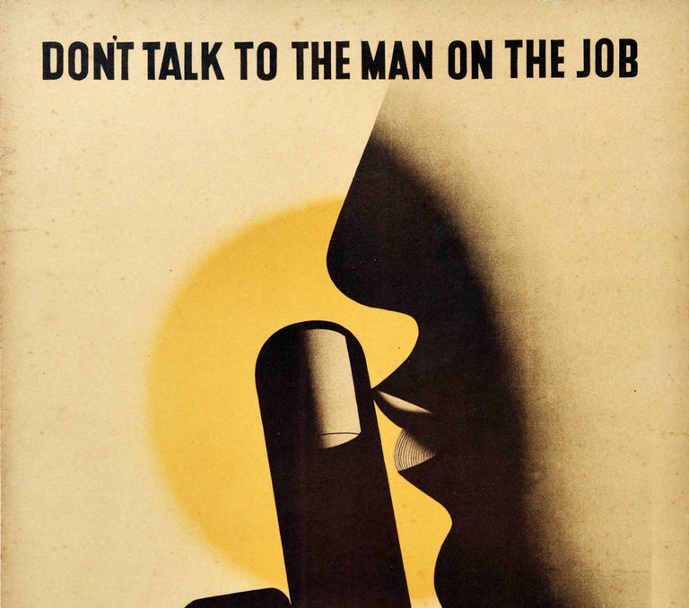 Original Vintage Poster Don't Talk To The Man On The Job Health And