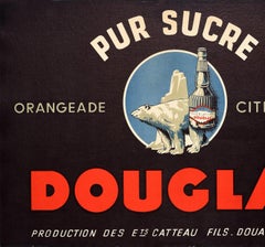 Original Vintage Poster Douglas Orangeade Citronnade Drink Polar Bear Art Design