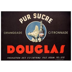 Original Vintage Poster Douglas Orangeade Citronnade Drink Polar Bear Art Design
