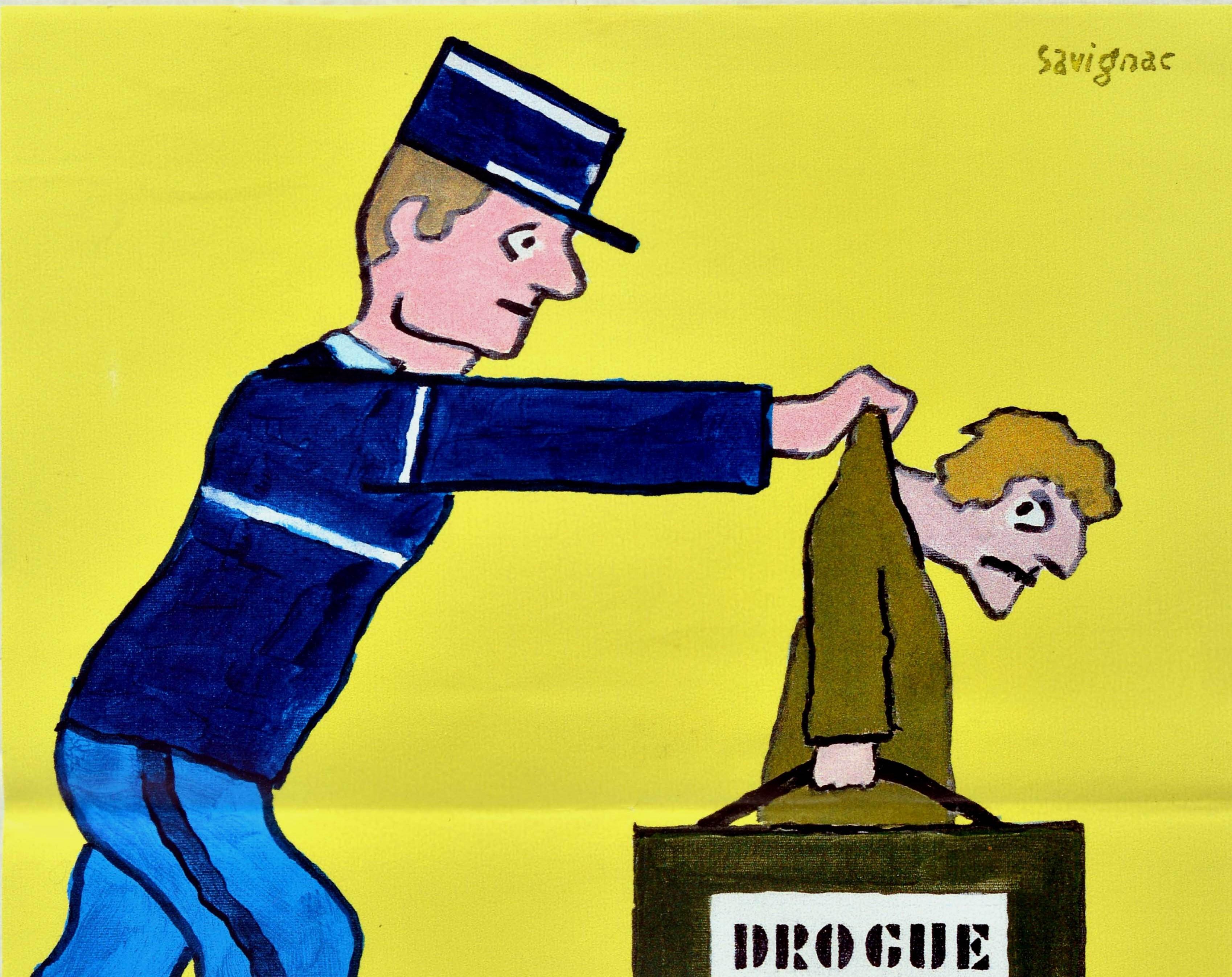 Original Vintage Poster Drogue Le Gendarme Sevit French Police Drug Dealer Bust In Good Condition In London, GB