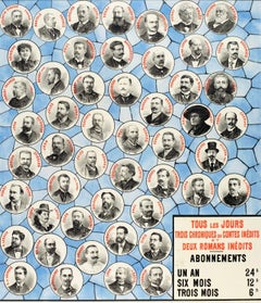 Original Vintage Poster, Echo De Paris, Newspaper Press, Third Republic, 1895