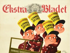 Original Vintage Poster Ekstra Bladet Danish Newspaper WWII Royal Air Force Jeep