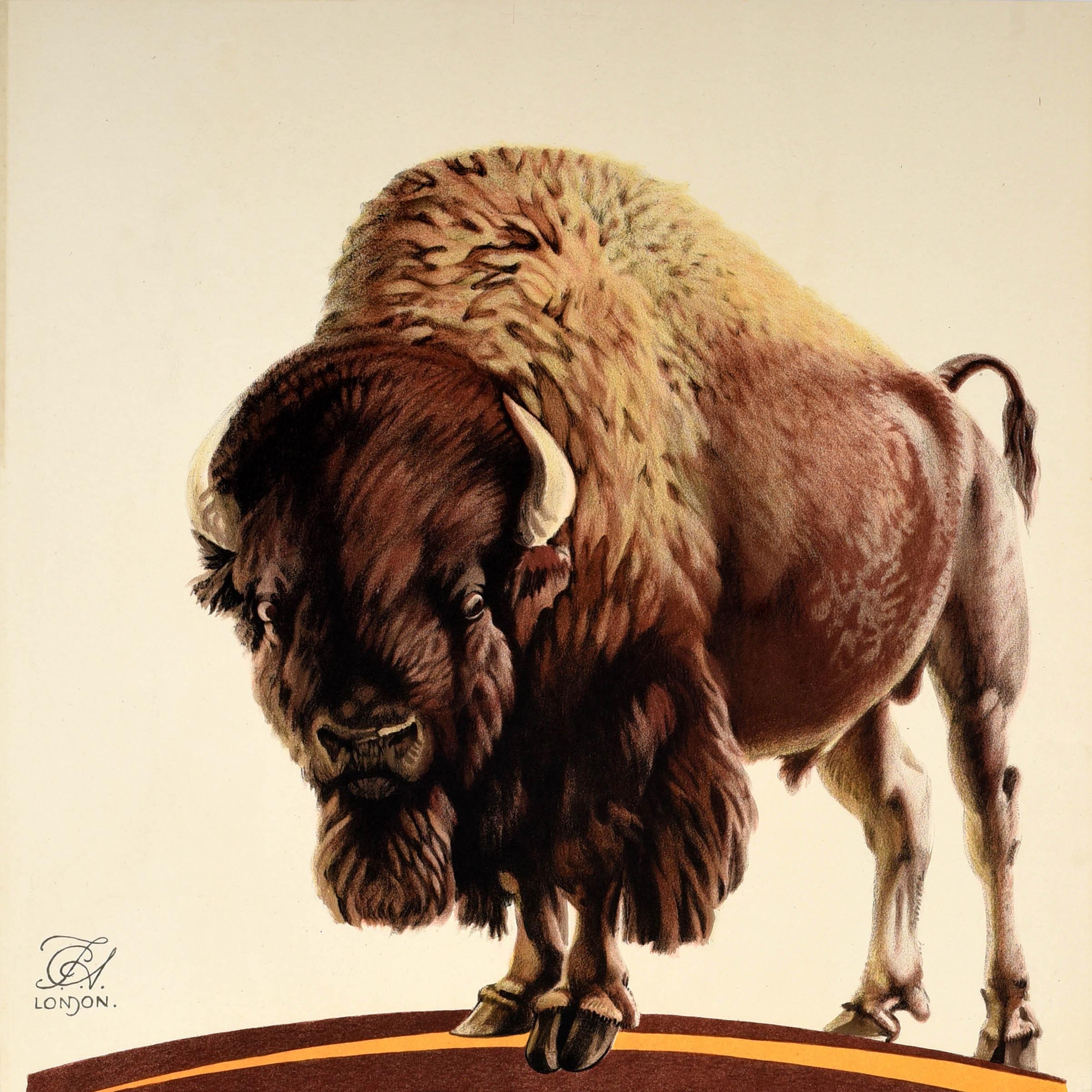 British Original Vintage Poster EMB Buy Canadian Apples Empire Marketing Board Bison UK For Sale