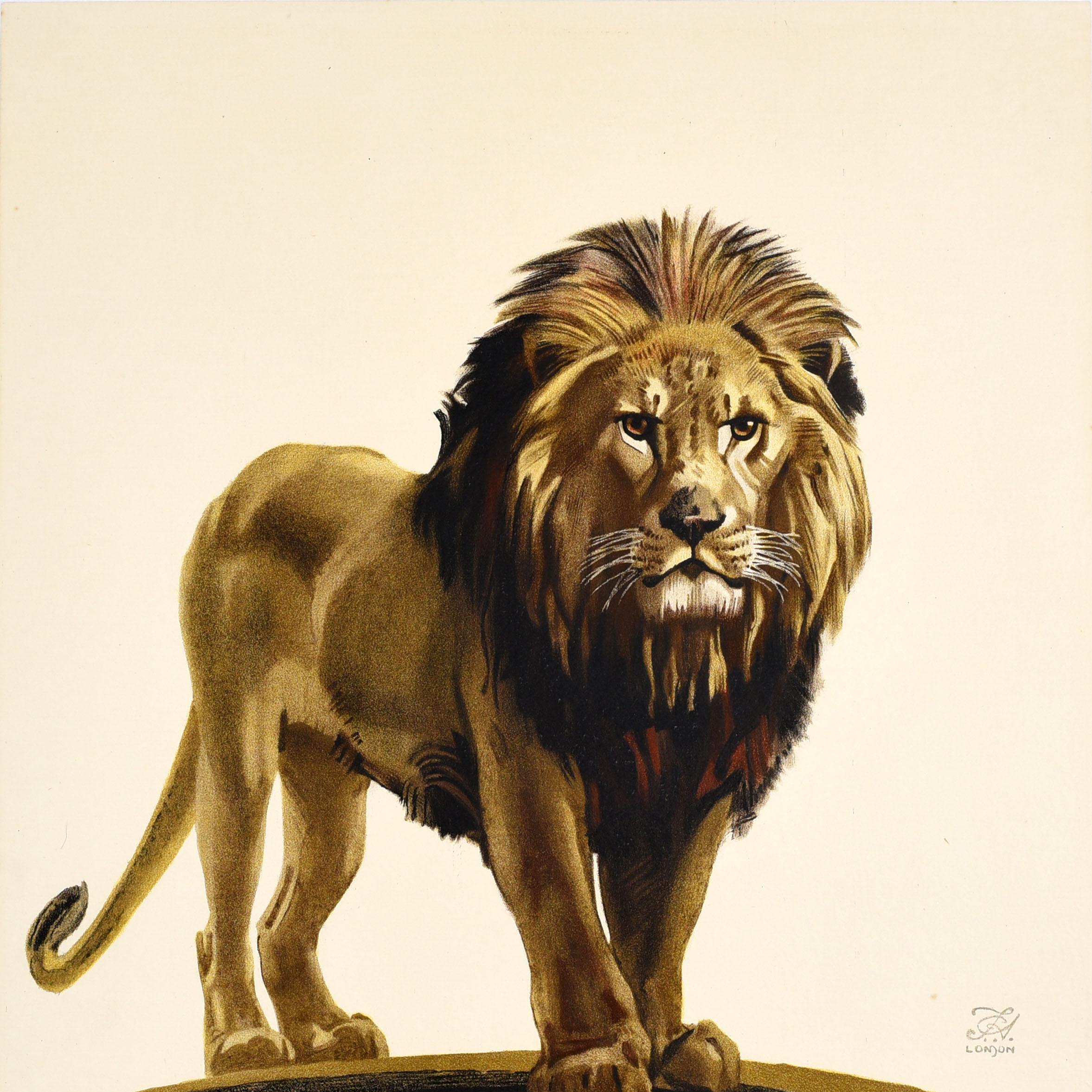 Britannico Poster originale d'epoca EMB Formaggio prodotto in casa Empire Marketing Board Lion in vendita