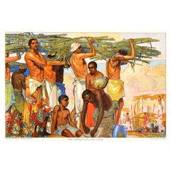 Original Vintage Poster Empire Marketing Board Sugar Cane Elijah Albert Cox Art