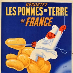 Original Vintage Poster Enjoy Potatoes Of France Agriculture Food French Cuisine