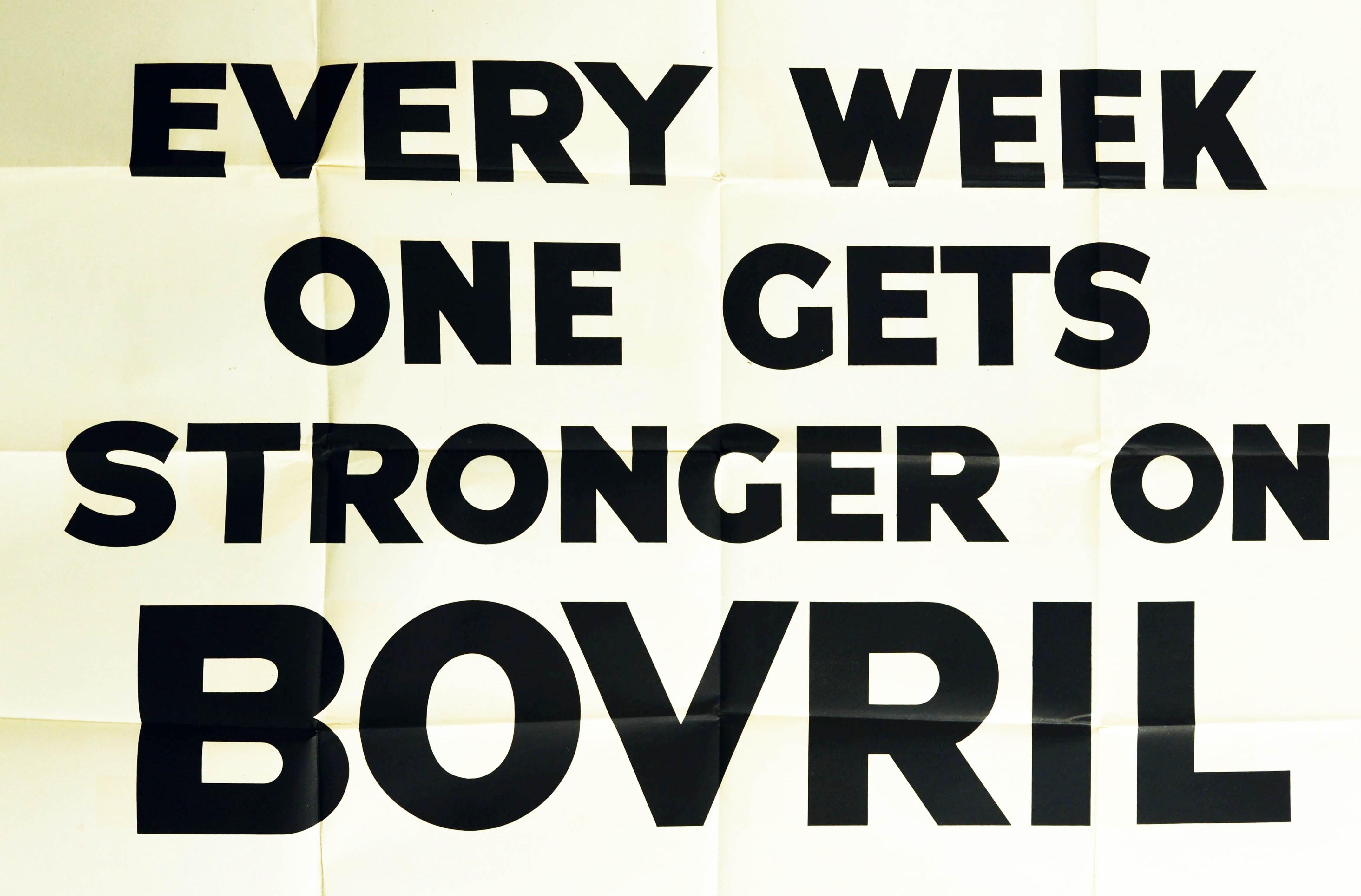 Original Vintage Poster Every Week One Gets Stronger On Bovril Hot Drink Food Ad In Good Condition In London, GB