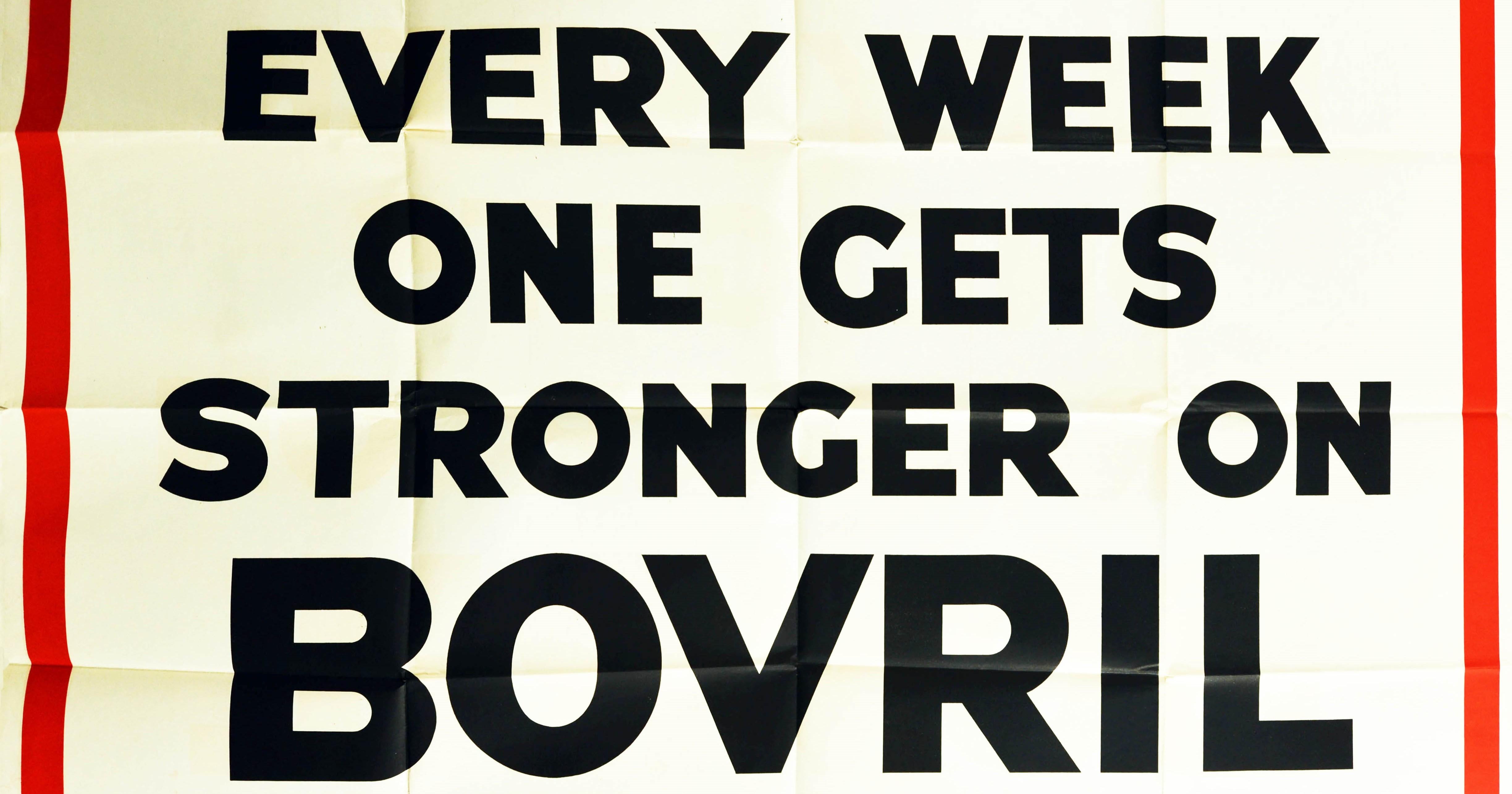 Mid-20th Century Original Vintage Poster Every Week One Gets Stronger On Bovril Hot Drink Food Ad