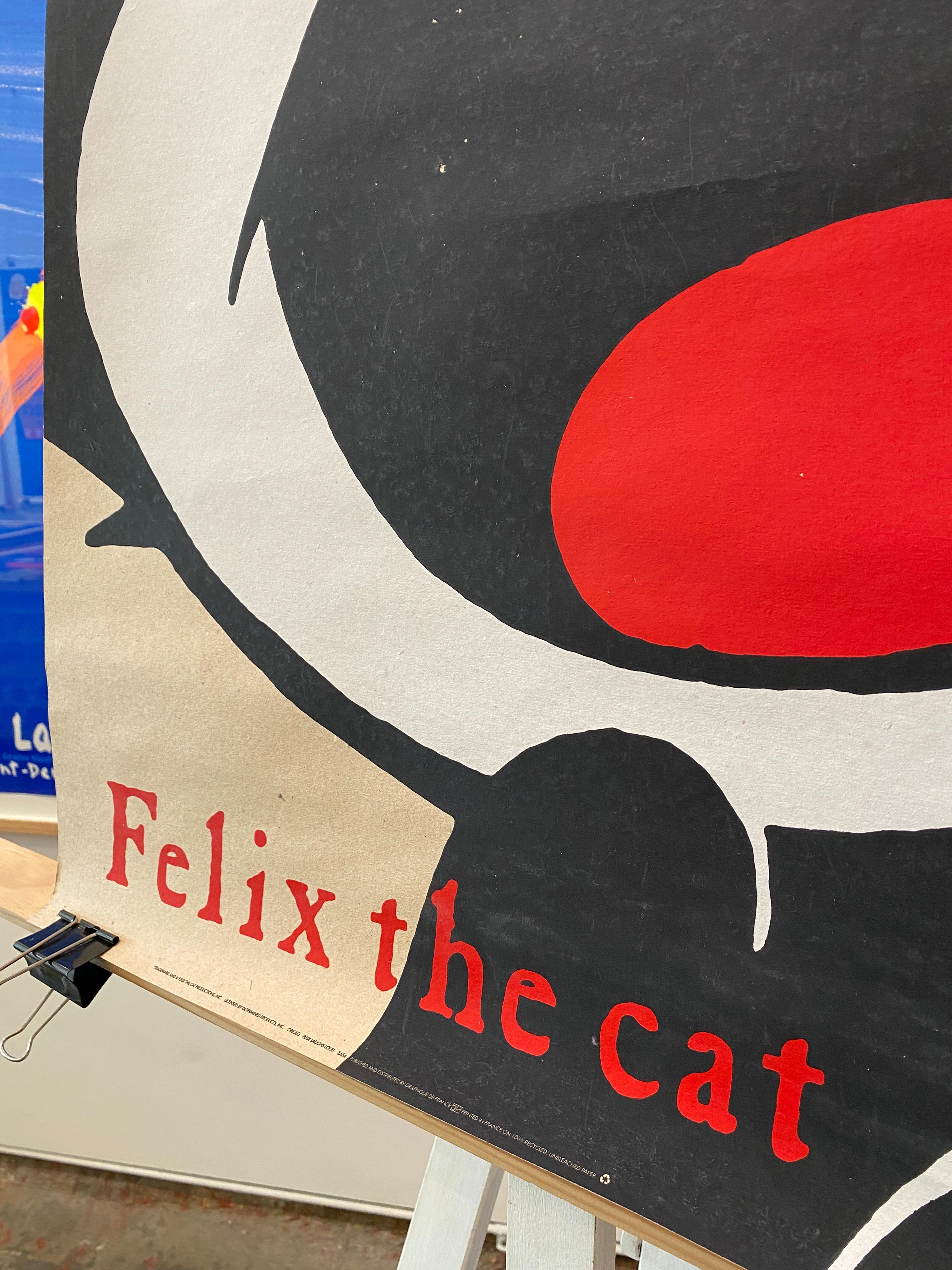 Original Vintage By Poster, 'Felix die Katze' gedruckt auf 100% Recyclingpapier, ca. 1990 (Französisch) im Angebot