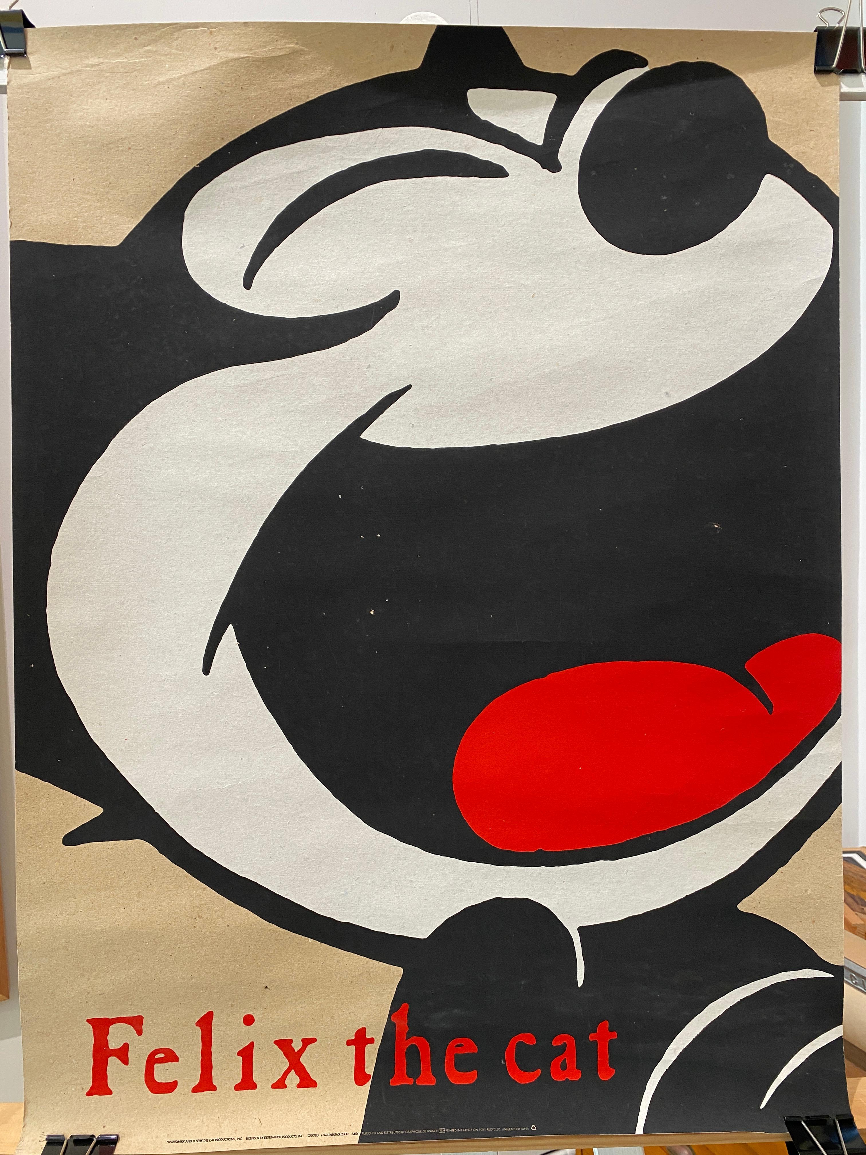 Original Vintage By Poster, 'Felix die Katze' gedruckt auf 100% Recyclingpapier, ca. 1990 im Zustand „Gut“ im Angebot in Melbourne, Victoria