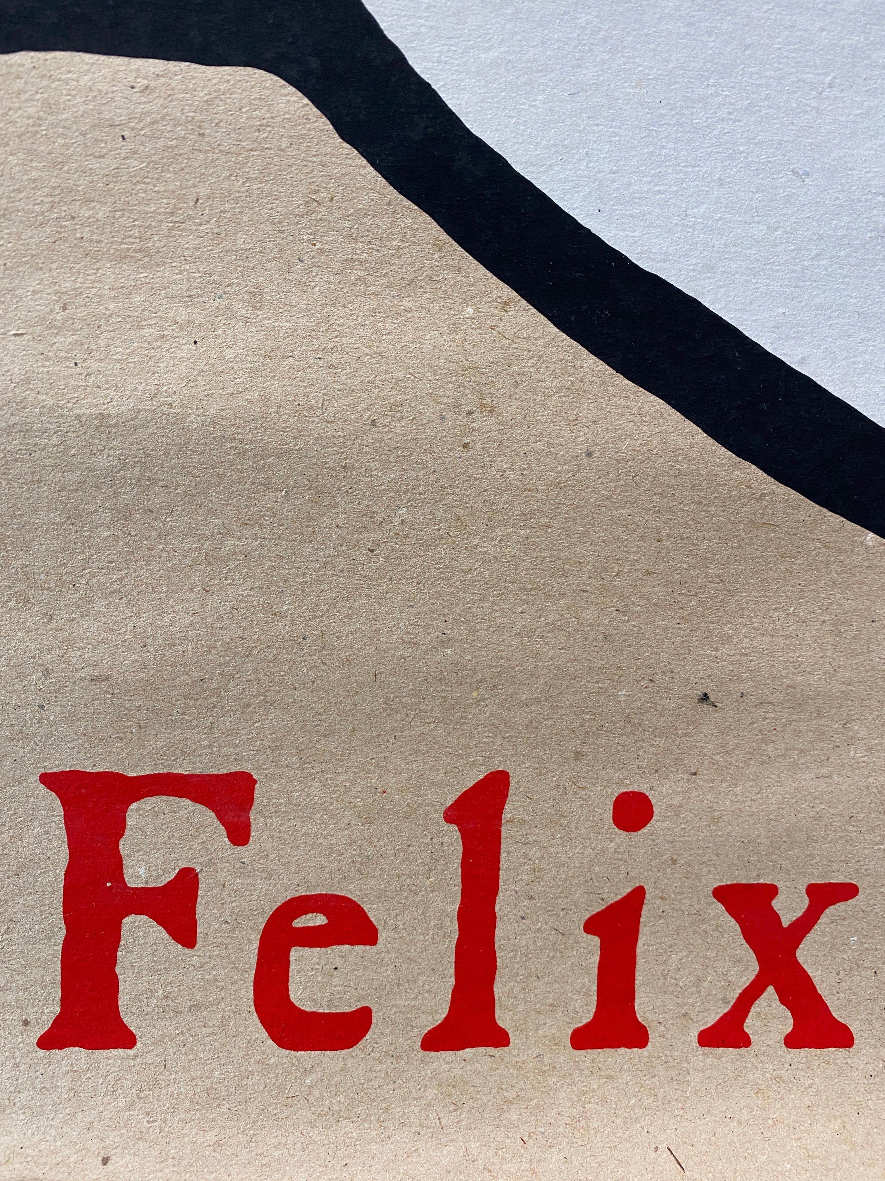 Original Vintage By Poster, 'Felix die Katze' gedruckt auf 100% Recyclingpapier, ca. 1990 (Leinen) im Angebot