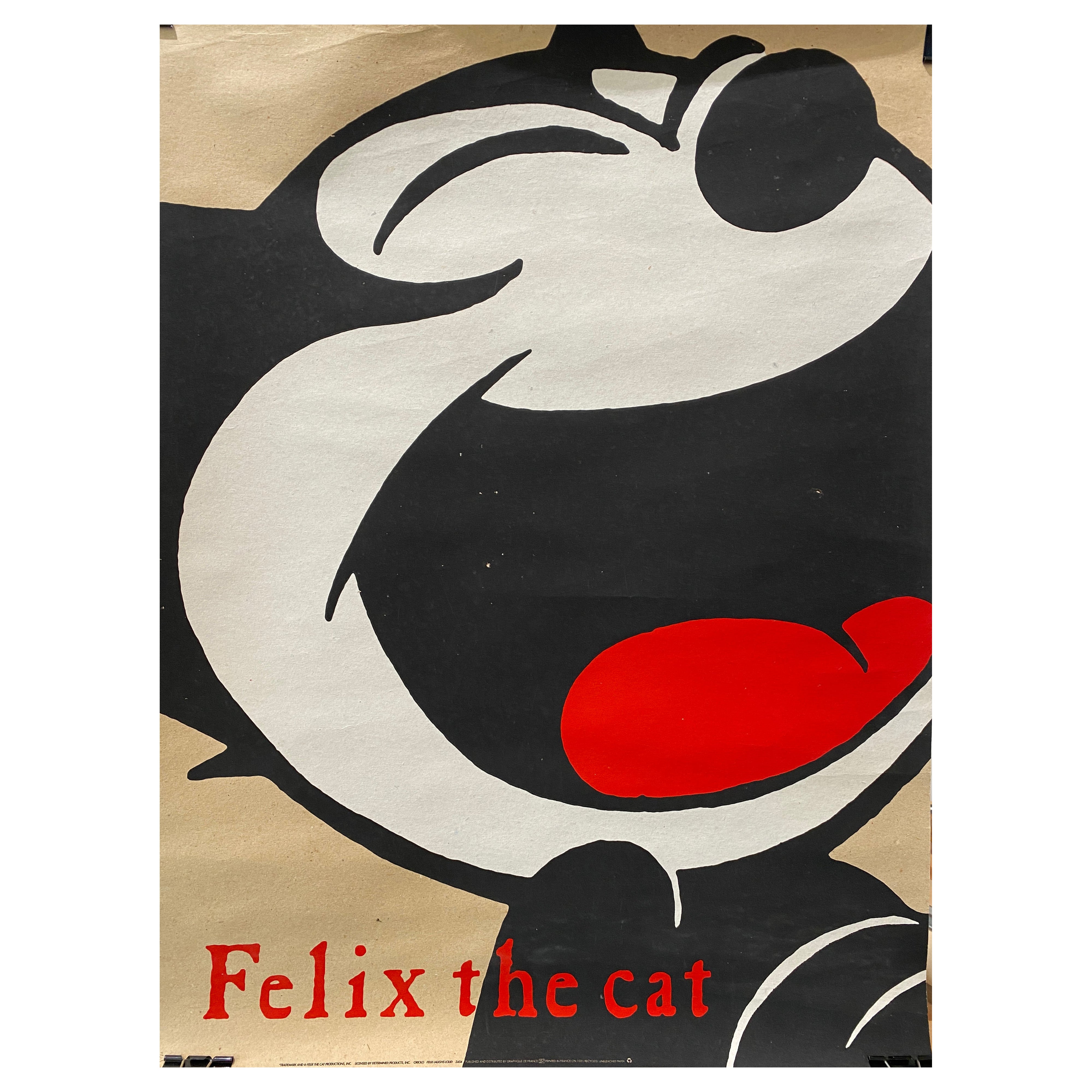 Original Vintage By Poster, 'Felix die Katze' gedruckt auf 100% Recyclingpapier, ca. 1990 im Angebot