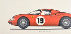 Original Vintage Poster Ferrari 250LM Le Mans Sports Car Motor Racing Art Design