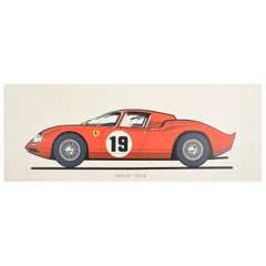 Original Vintage Poster Ferrari 250LM Le Mans Sports Car Motor Racing Art Design