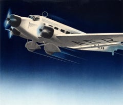 Original Vintage-Poster Fly Aerotransport Schwedische Fluglinien Reisen Europa Schweden