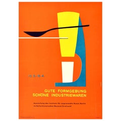Original Retro Poster For Applied Arts Exhibition Industrial Design Midcentury