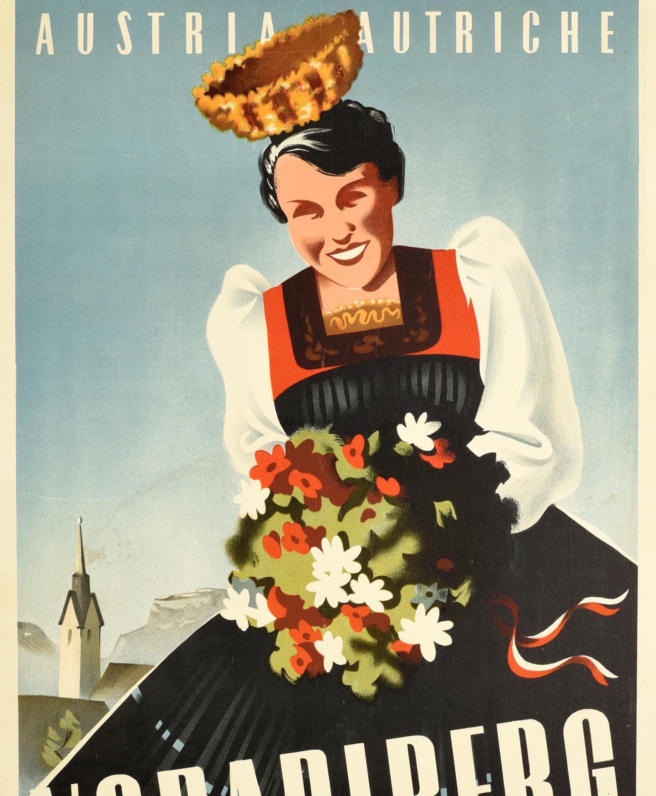 Original Vintage-Poster, Österreich, Vorarlberg, Autriche, Osterreich, Alpen, Reisen im Zustand „Gut“ im Angebot in London, GB