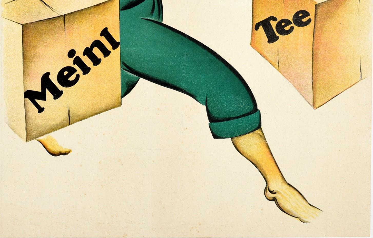 Tedesco Poster originale d'epoca per Julius Meinl Tee Asia Tea Drink Pubblicità Design in vendita