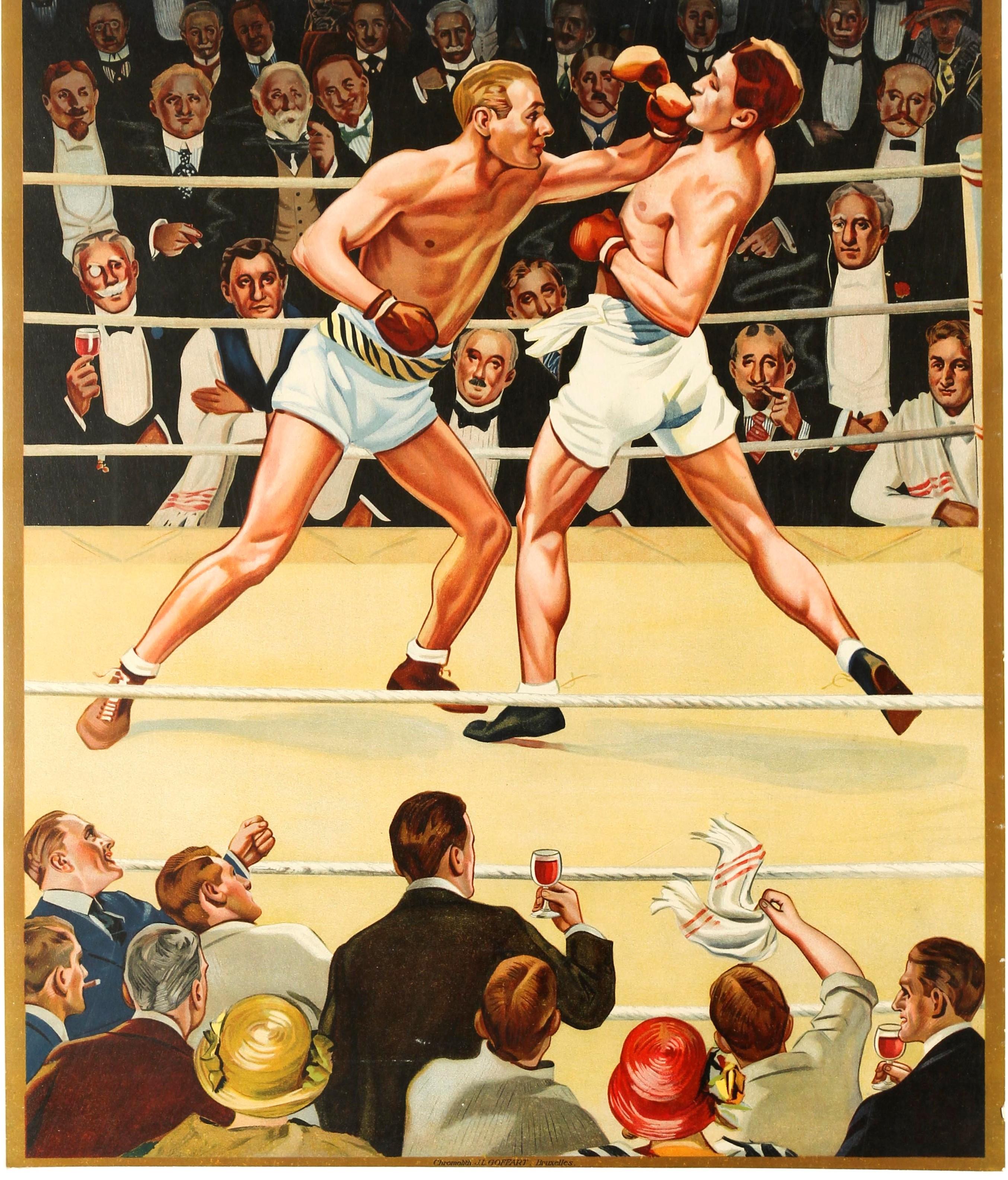 Original Vintage Poster For Samson Kina Aperitif Drink Boxing Ring Sport Design Bon état - En vente à London, GB