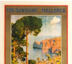 Original Vintage Poster - For Sunshine Mallorca - Travel Mediterranean Sea Spain