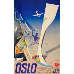 Original Vintage Poster for the 1938 Crafts & Industry Exhibition in Oslo Norway